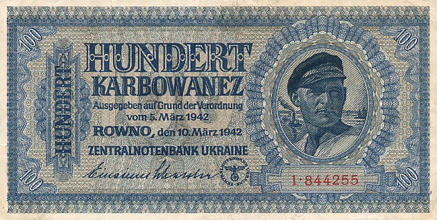 Front of Ukraine p55: 100 Karbowanez from 1942