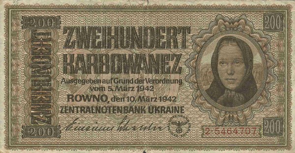 Front of Ukraine p56: 200 Karbowanez from 1942