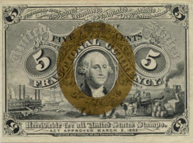 Front of United States p101a: 5 Cents from 1863