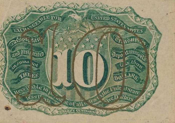 Back of United States p102a: 10 Cents from 1863