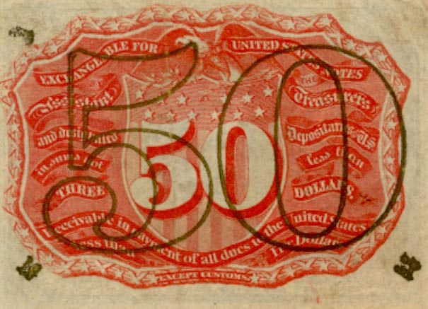 Back of United States p104a: 50 Cents from 1863