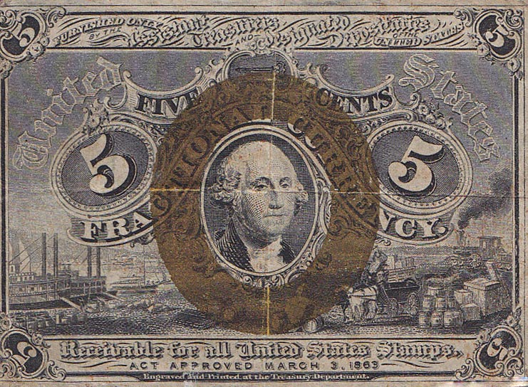 Front of United States p106a: 5 Cents from 1863