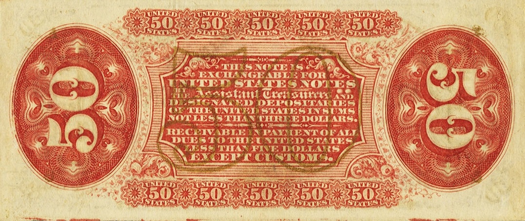 Back of United States p110e: 50 Cents from 1863