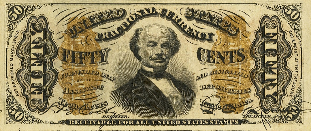 Front of United States p110e: 50 Cents from 1863