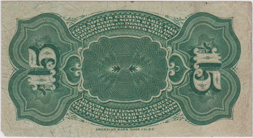 Back of United States p116d: 15 Cents from 1863