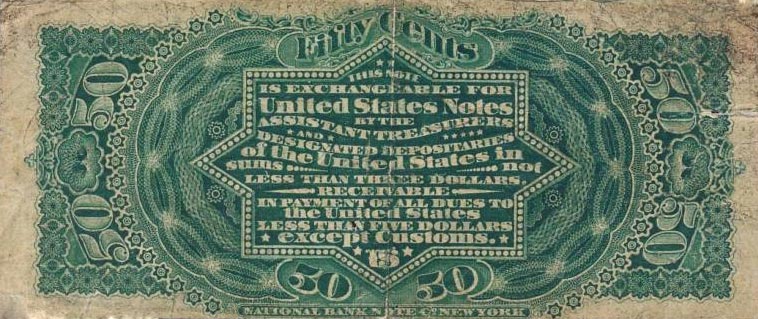 Back of United States p119a: 50 Cents from 1863