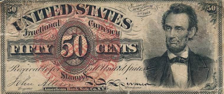 Front of United States p119a: 50 Cents from 1863