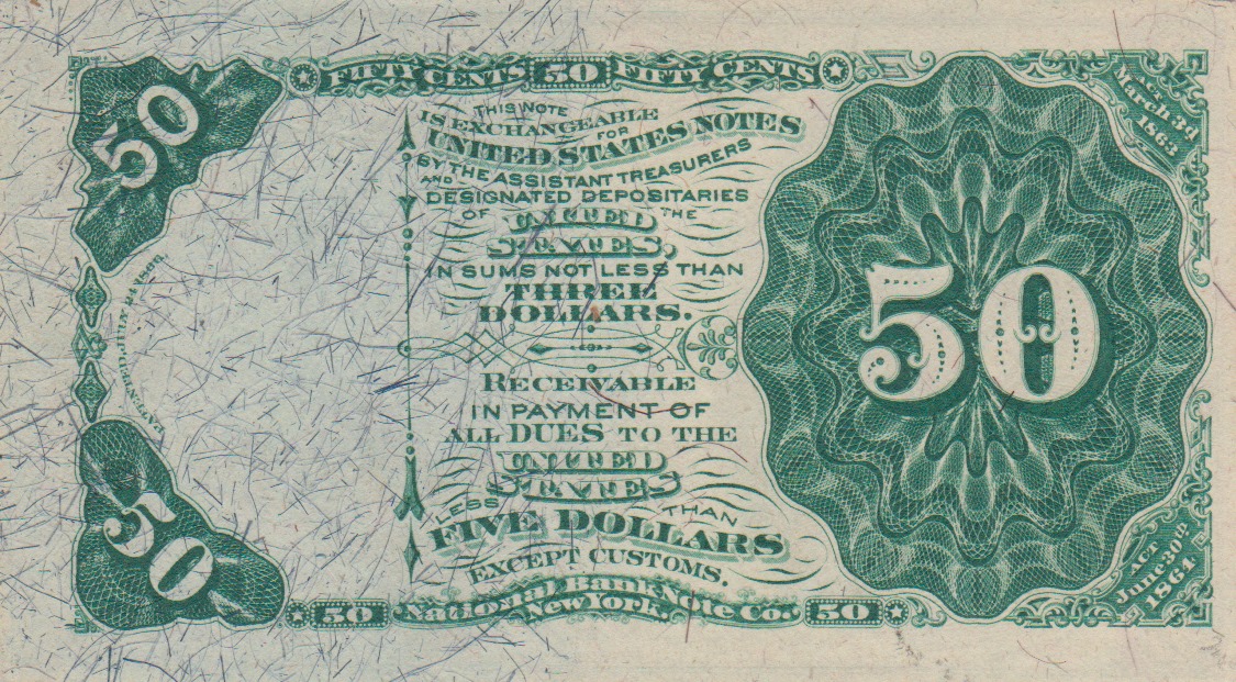 Back of United States p121: 50 Cents from 1863