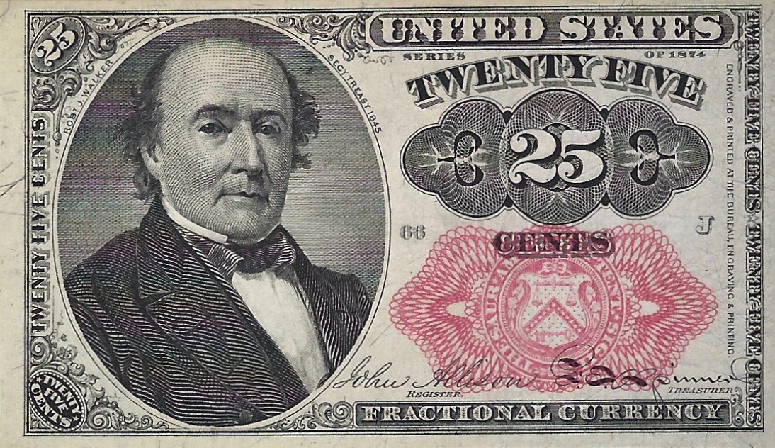 Front of United States p123b: 25 Cents from 1863