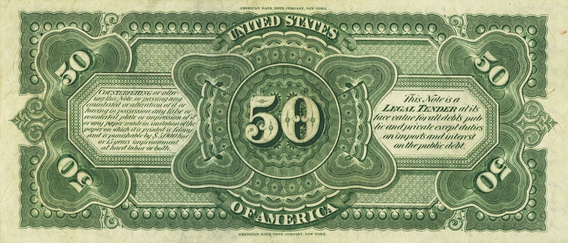 Back of United States p149: 50 Dollars from 1869