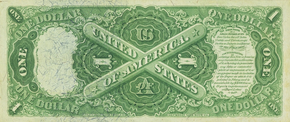 Back of United States p153: 1 Dollar from 1874