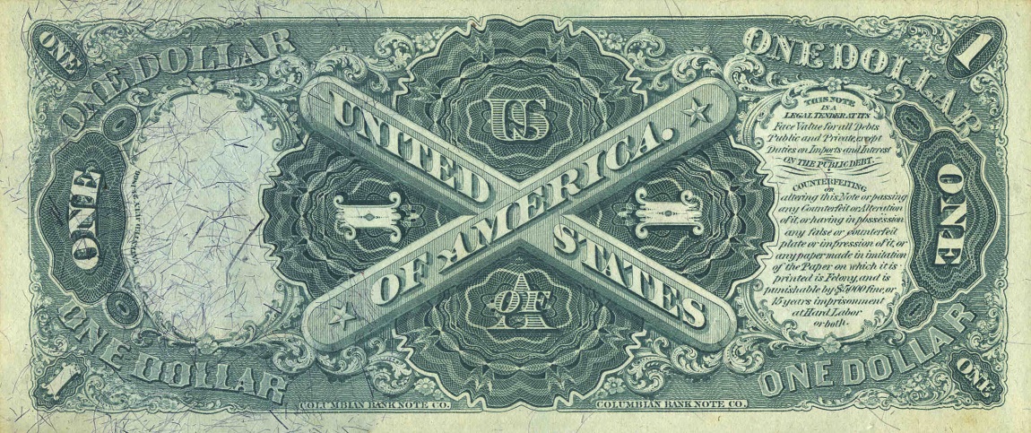 Back of United States p157a: 1 Dollar from 1875