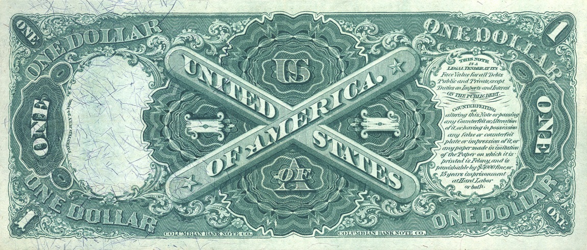 Back of United States p157e: 1 Dollar from 1875