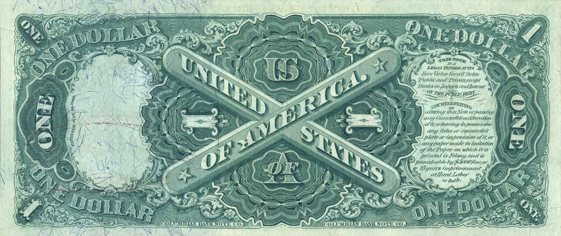 Back of United States p157f: 1 Dollar from 1875