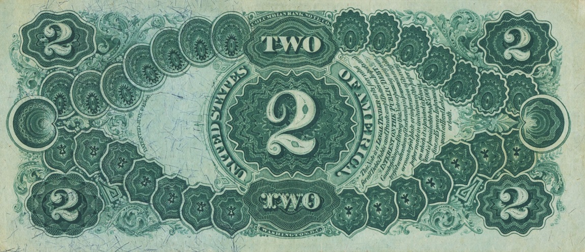 Back of United States p158b: 2 Dollars from 1875