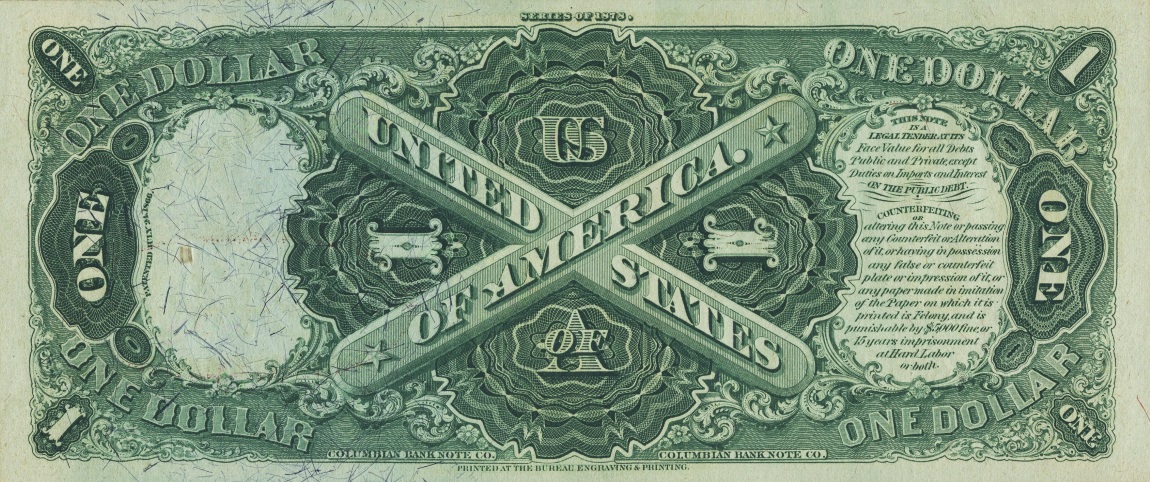 Back of United States p165: 1 Dollar from 1878