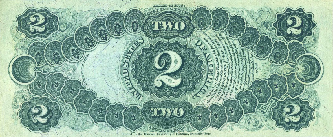 Back of United States p166: 2 Dollars from 1878