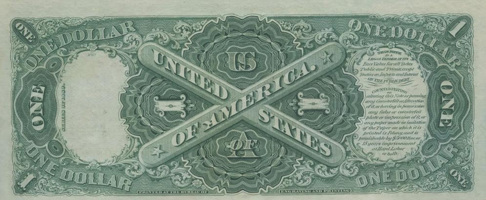 Back of United States p176b: 1 Dollar from 1880