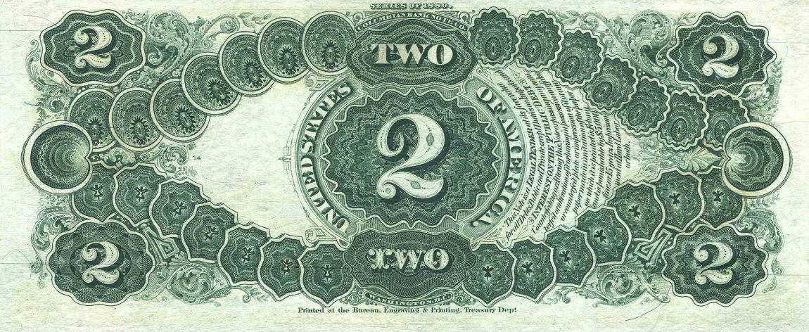 Back of United States p177a: 2 Dollars from 1880