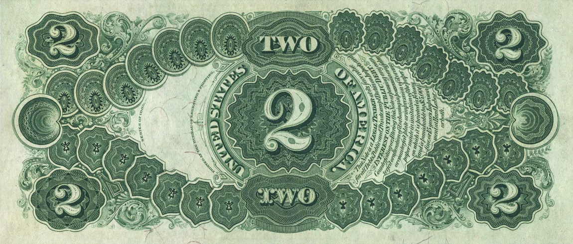 Back of United States p177b: 2 Dollars from 1880