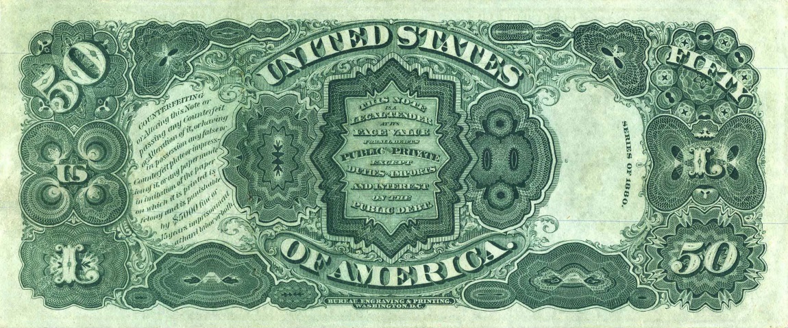 Back of United States p181: 50 Dollars from 1880