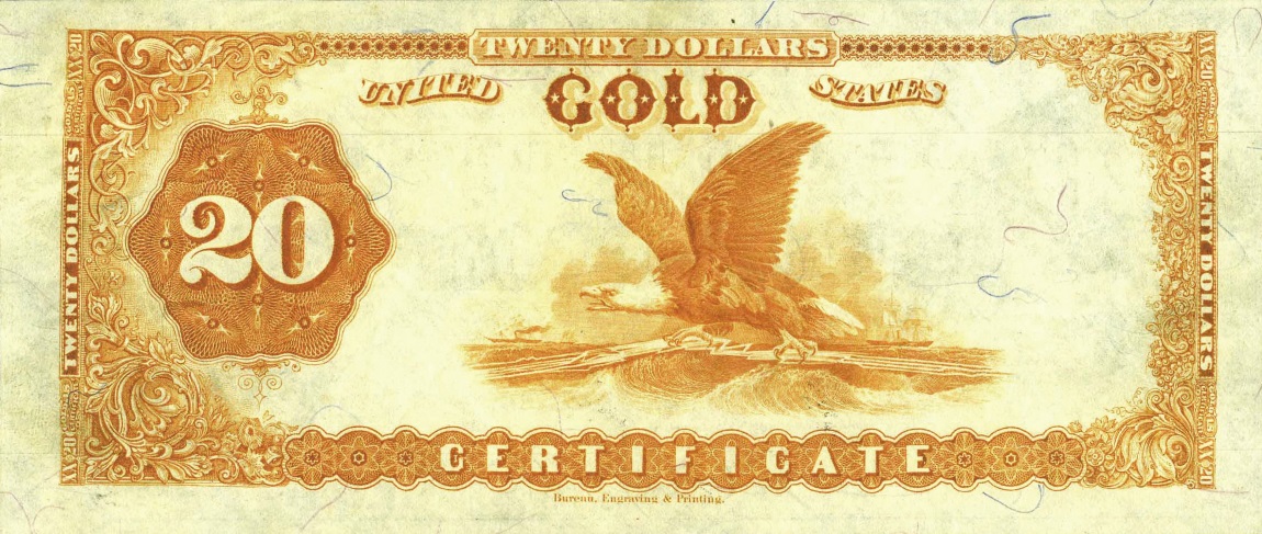 Back of United States p259a: 20 Dollars from 1882