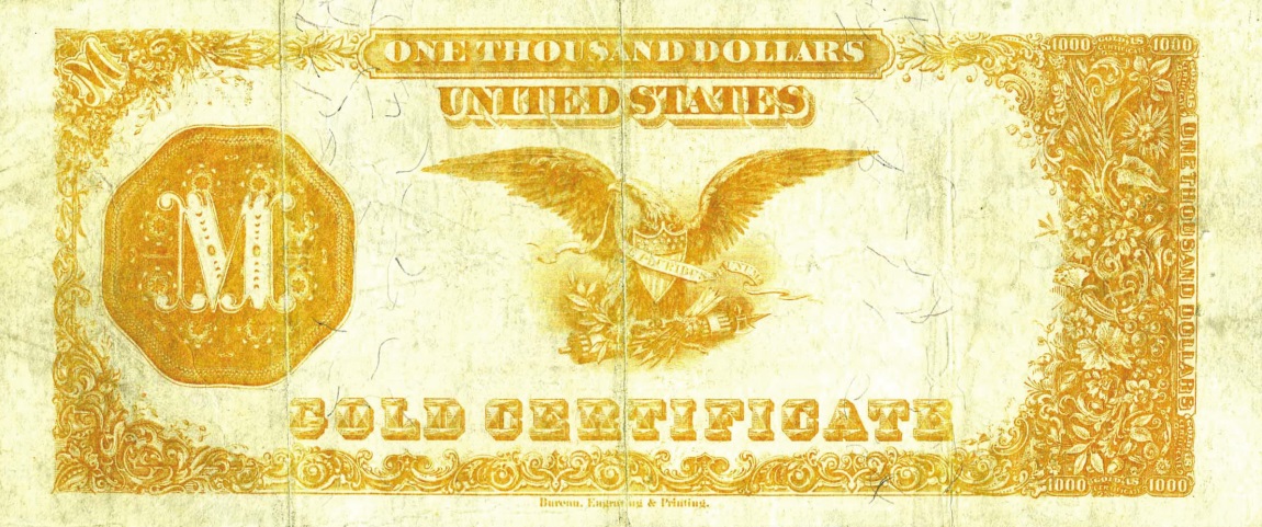 Back of United States p263: 1000 Dollars from 1882