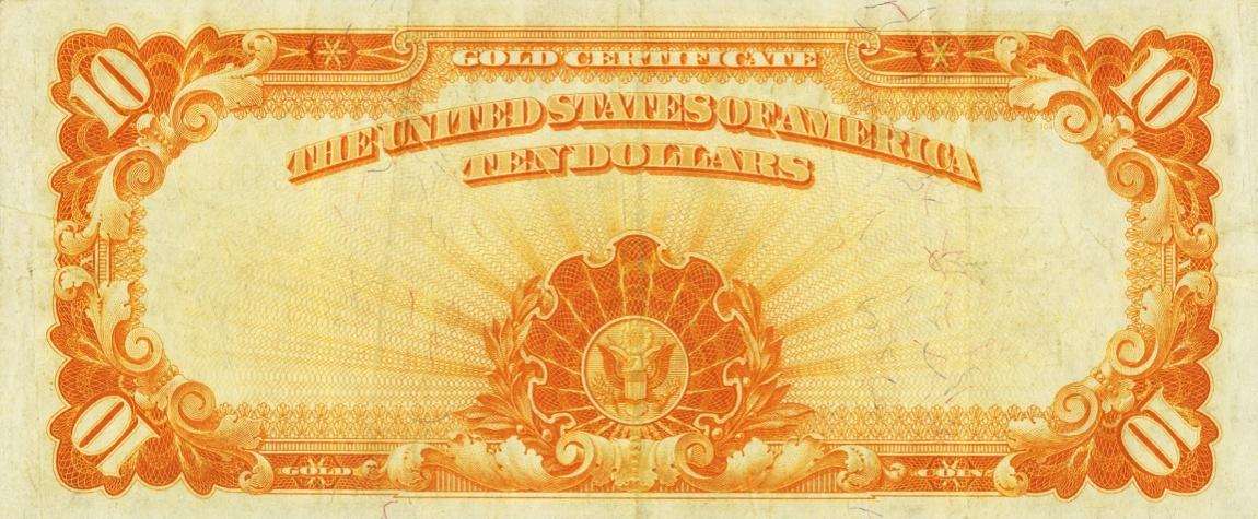 Back of United States p271: 10 Dollars from 1907