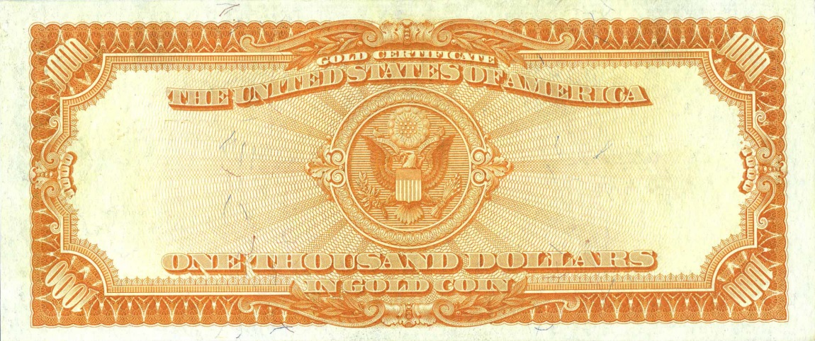 Back of United States p279: 1000 Dollars from 1922