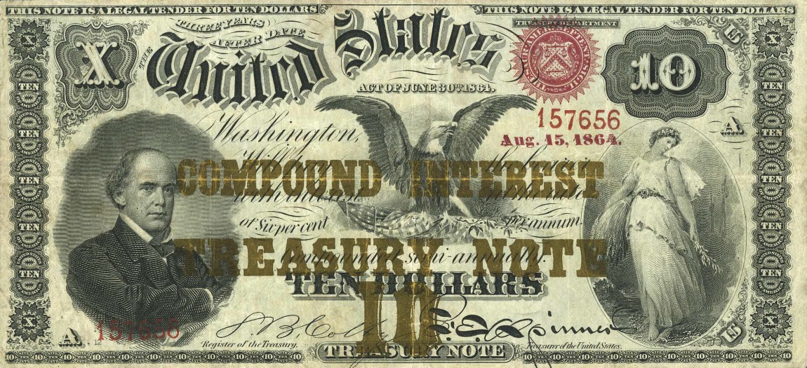 Front of United States p301: 10 Dollars from 1864