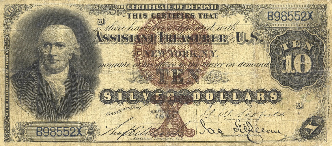 Front of United States p315a: 10 Dollars from 1880