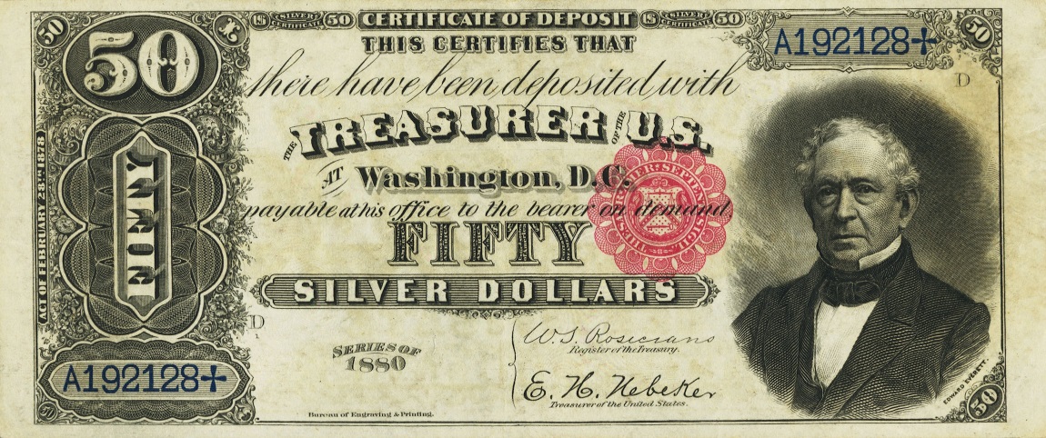 Front of United States p317: 50 Dollars from 1880