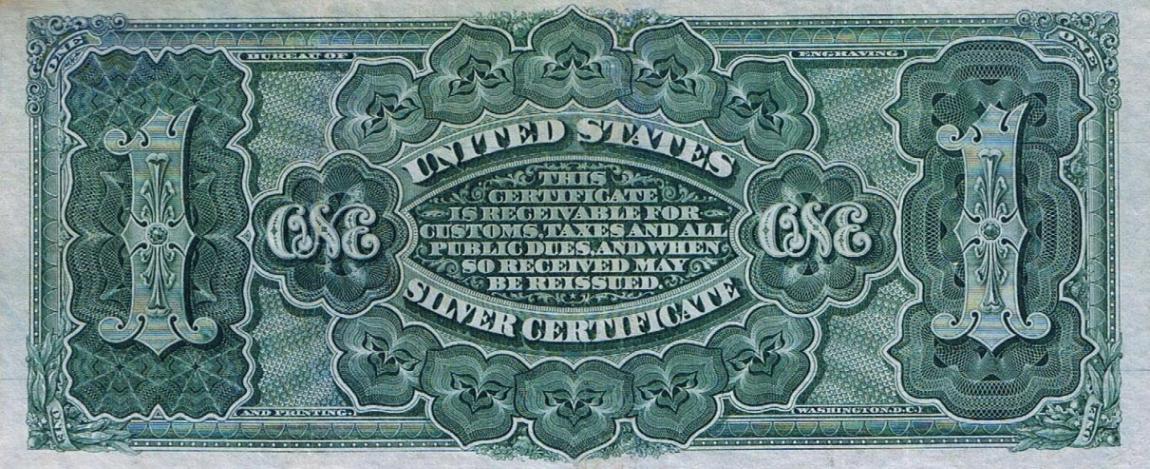 Back of United States p321: 1 Dollar from 1886