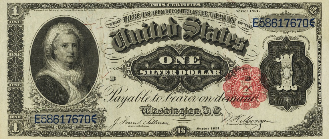 Front of United States p326: 1 Dollar from 1891