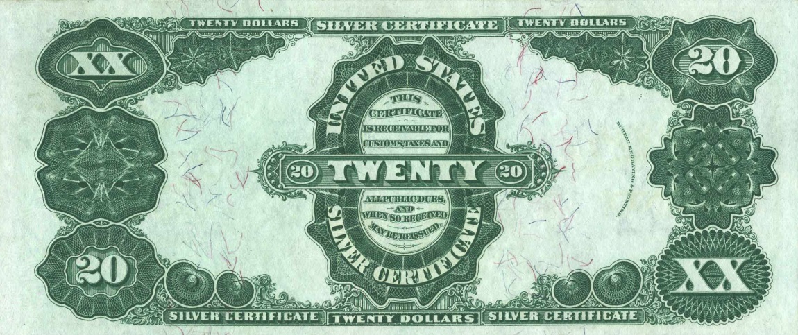 Back of United States p331: 20 Dollars from 1891