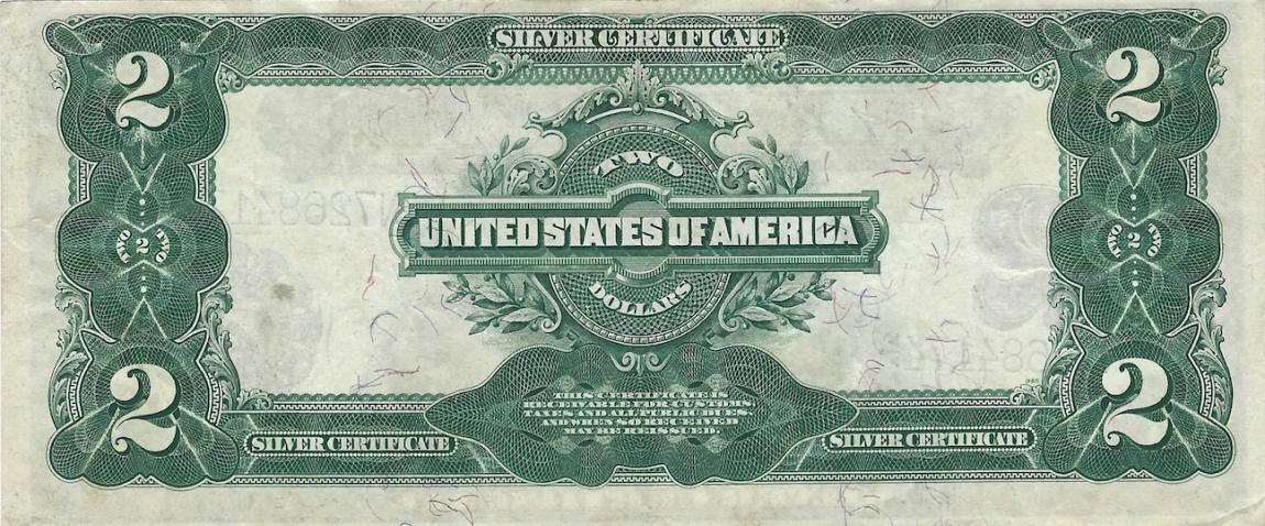 Back of United States p339: 2 Dollars from 1899