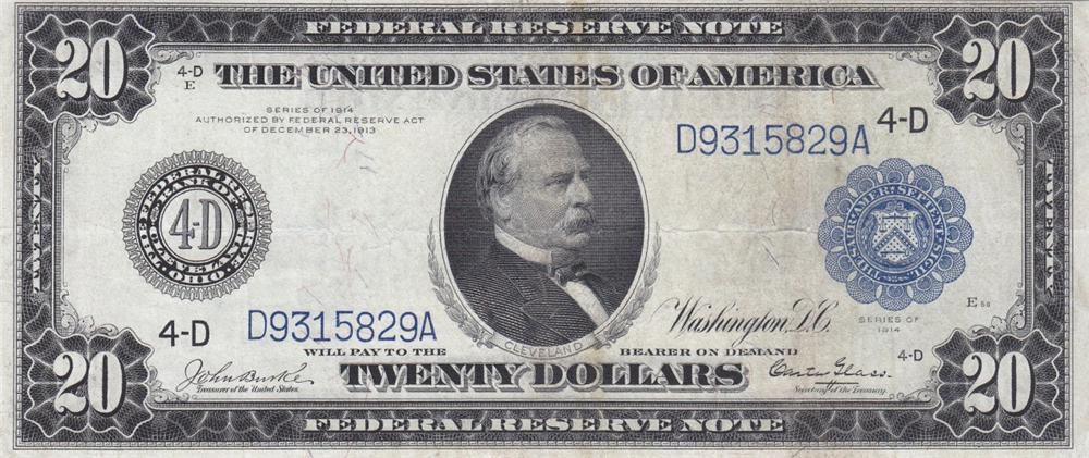 Front of United States p361b: 20 Dollars from 1914