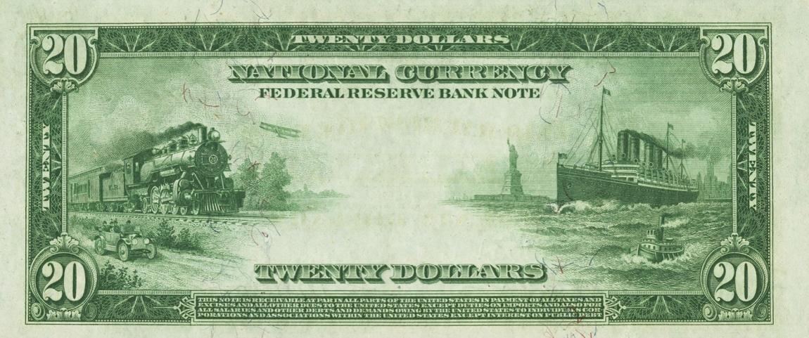 Back of United States p370: 20 Dollars from 1915