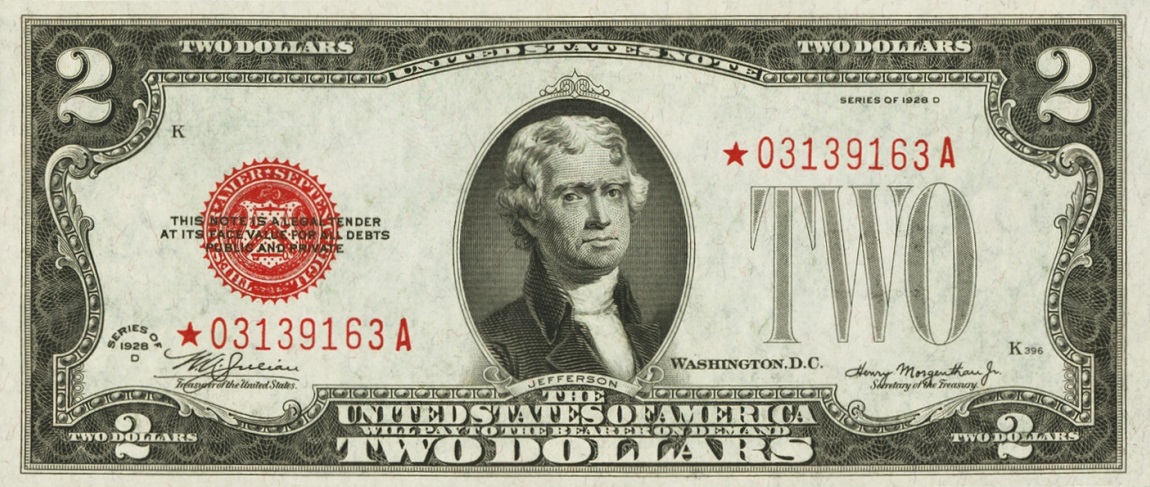 Front of United States p378d: 2 Dollars from 1928