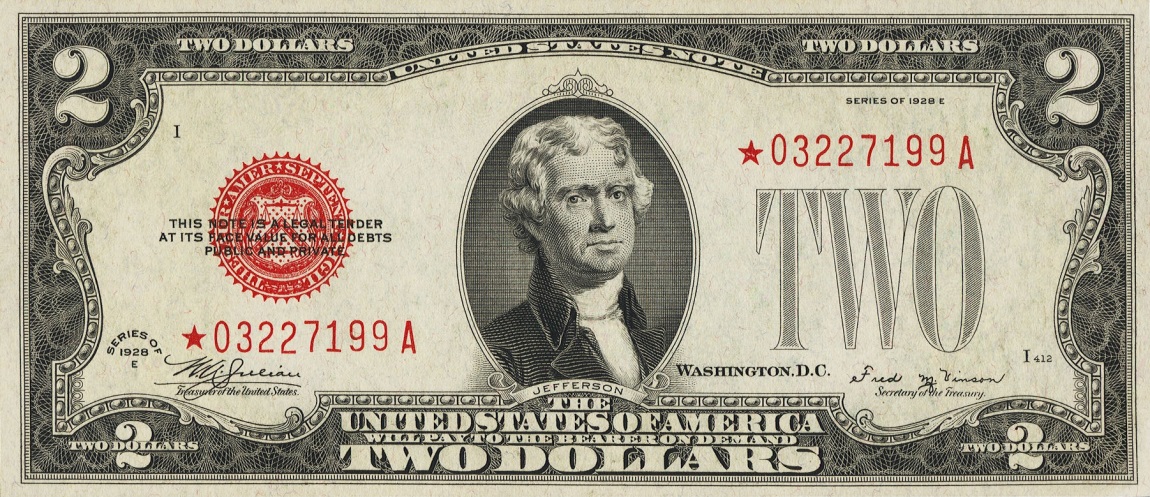 Front of United States p378e: 2 Dollars from 1928