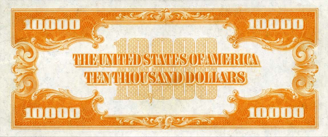 Back of United States p410: 10000 Dollars from 1934