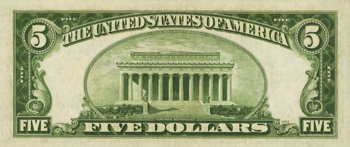 Back of United States p414AY: 5 Dollars from 1934