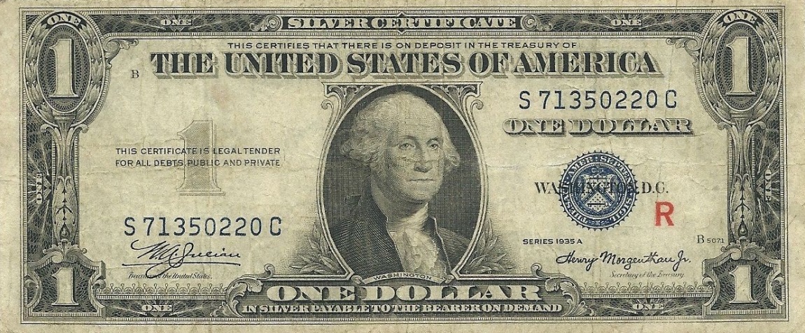 Front of United States p416AR: 1 Dollar from 1935