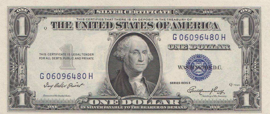 Front of United States p416D2e: 1 Dollar from 1935