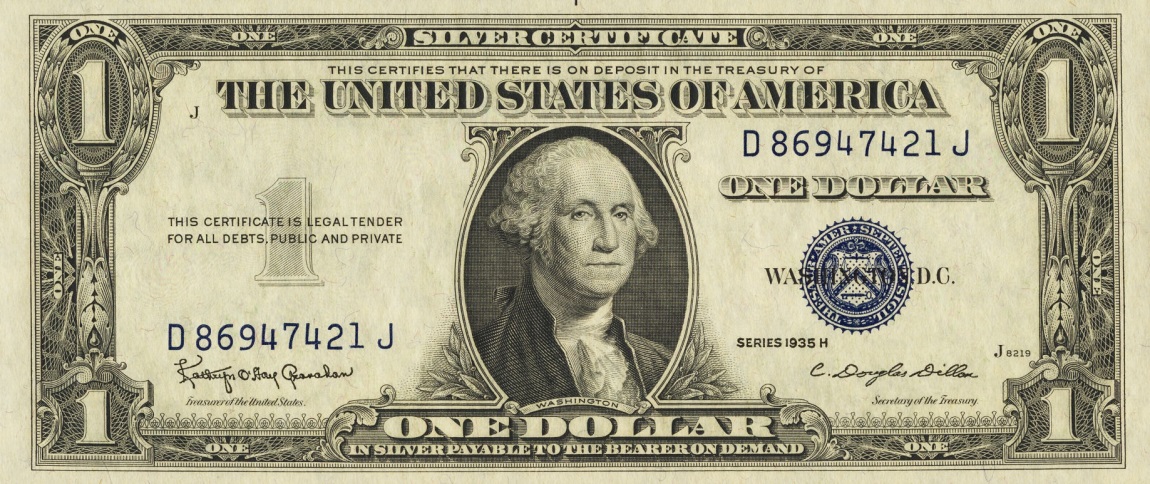 Front of United States p416WMh: 1 Dollar from 1935