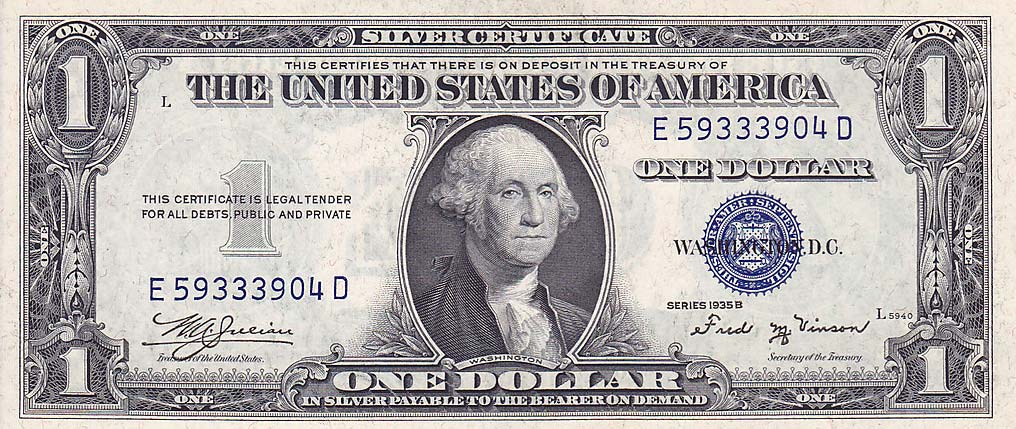 Front of United States p416b: 1 Dollar from 1935