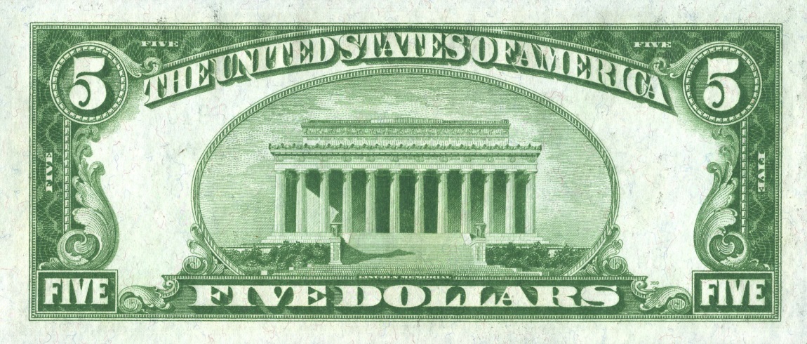 Back of United States p420a: 5 Dollars from 1928