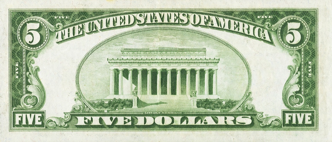 Back of United States p420b: 5 Dollars from 1928