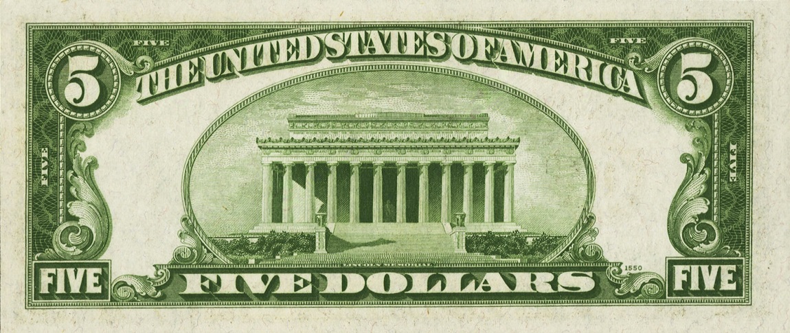 Back of United States p429Da: 5 Dollars from 1934