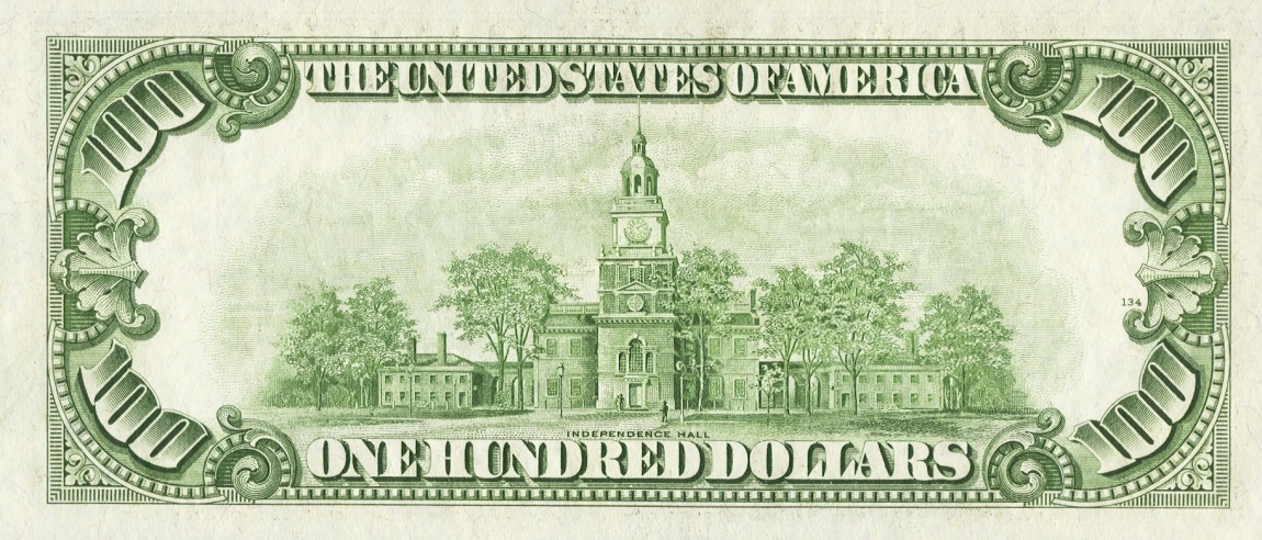 Back of United States p442a: 100 Dollars from 1950